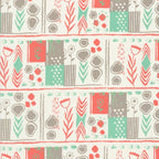 August Mezzanine in Coral, Sarah Watts, Cotton+Steel, RJR Fabrics, 100% Cotton Fabric, 2000-001