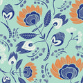 Tule Flora's Oasis in Naranja, Leah Duncan, Art Gallery Fabrics, 100% Cotton Fabric, TL-30020