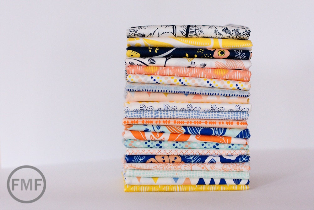 Tule Flora's Oasis in Naranja, Leah Duncan, Art Gallery Fabrics, 100% Cotton Fabric, TL-30020