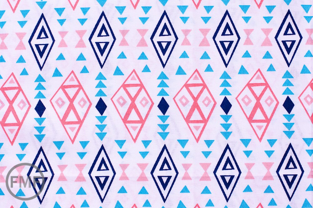What a Gem Tribal in White, Allison Cole, 100% Cotton, Camelot Fabrics, 8140608 3