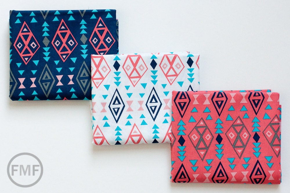 What a Gem Tribal in White, Allison Cole, 100% Cotton, Camelot Fabrics, 8140608 3