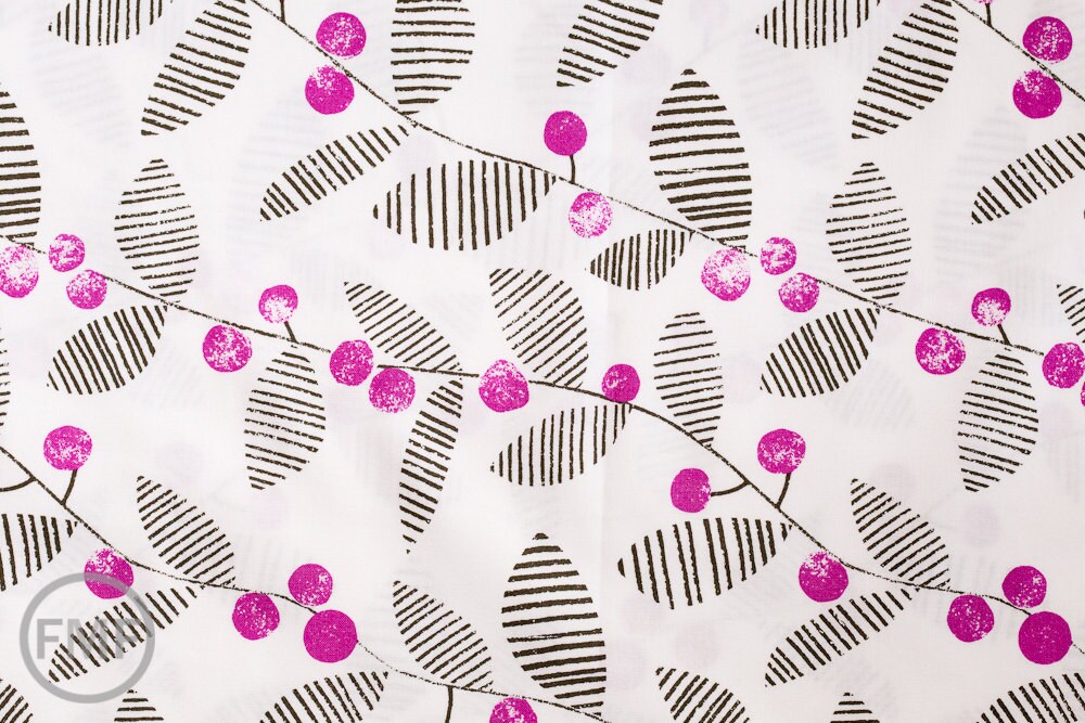 Follie Skullan in Berry, Lotta Jansdotter, Windham Fabrics, 100% Cotton Fabric, 39272-7