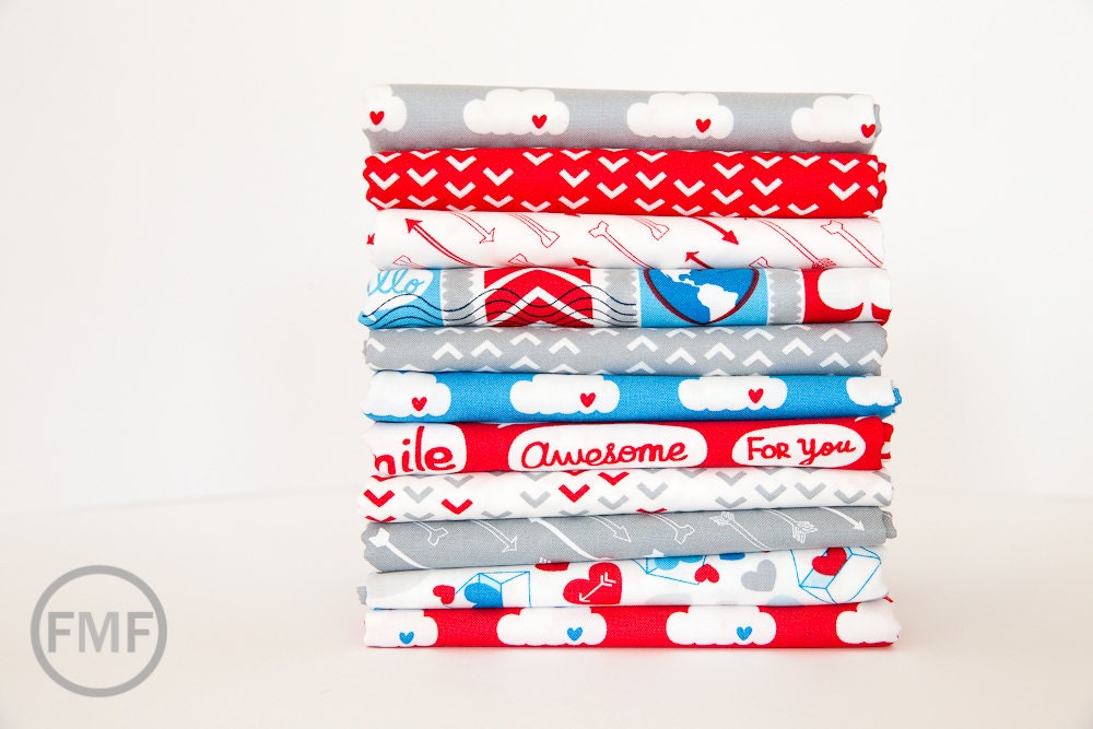 Airmail On Track in Cloud White, Eric and Julie Comstock, Moda Fabrics, 100% Cotton Fabric, 37105 11
