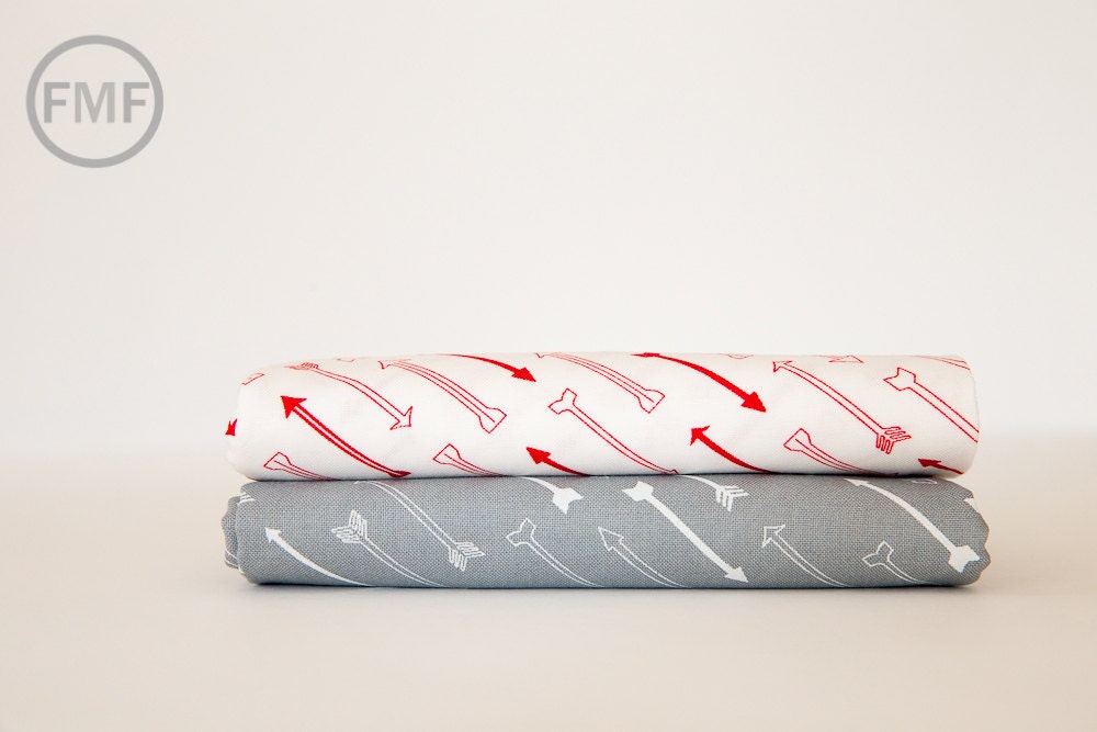 LAST PIECE Fat Quarter Airmail Cupid in Love Red, Eric and Julie Comstock, Moda Fabrics, 100% Cotton Fabric, 37104 13