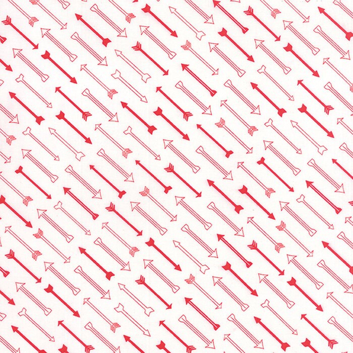 LAST PIECE Fat Quarter Airmail Cupid in Love Red, Eric and Julie Comstock, Moda Fabrics, 100% Cotton Fabric, 37104 13