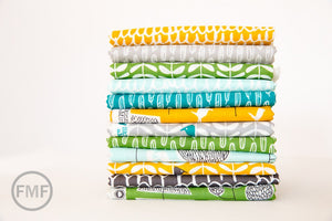 LAST PIECE 31-Inch Remnant Yoyogi Park Tokoyo Trees in Turquoise, Skinny laMinx, Heather Moore, 100% Organic Cotton, Cloud9 Fabrics, 131803