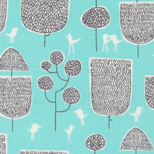 Load image into Gallery viewer, LAST PIECE 31-Inch Remnant Yoyogi Park Tokoyo Trees in Turquoise, Skinny laMinx, Heather Moore, 100% Organic Cotton, Cloud9 Fabrics, 131803
