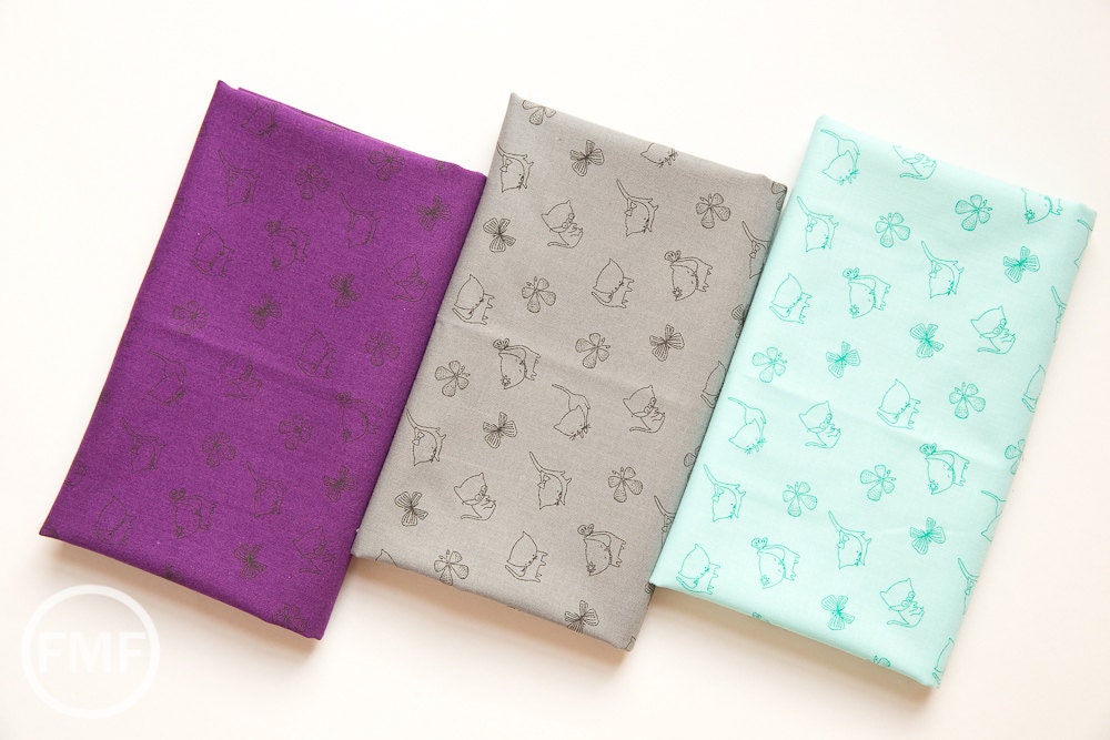 Kitten's Meow Kitties in Amethyst, Heather Rosas, 100% Cotton, Camelot Fabrics, 6141405 2