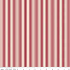 Postcards for Santa Stripe in Red, My Mind's Eye, Marcia Cornell, Riley Blake Designs, 100% Cotton Fabric, C4756-RED