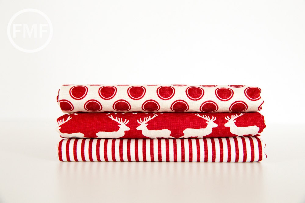 Postcards for Santa Stripe in Red, My Mind's Eye, Marcia Cornell, Riley Blake Designs, 100% Cotton Fabric, C4756-RED