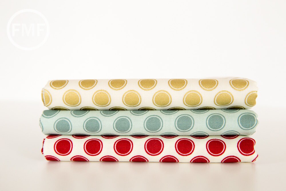 Postcards for Santa Dots in Green, My Mind's Eye, Marcia Cornell, Riley Blake Designs, 100% Cotton Fabric, C4754-GREEN