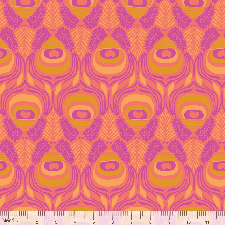 Affinity Tail Feather in Pink, Jessica Swift, Blend Fabrics, 100% Cotton Fabric, 111.107.03.1