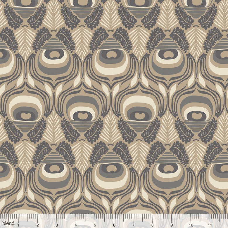 Affinity Tail Feather in Taupe, Jessica Swift, Blend Fabrics, 100% Cotton Fabric, 111.107.03.2