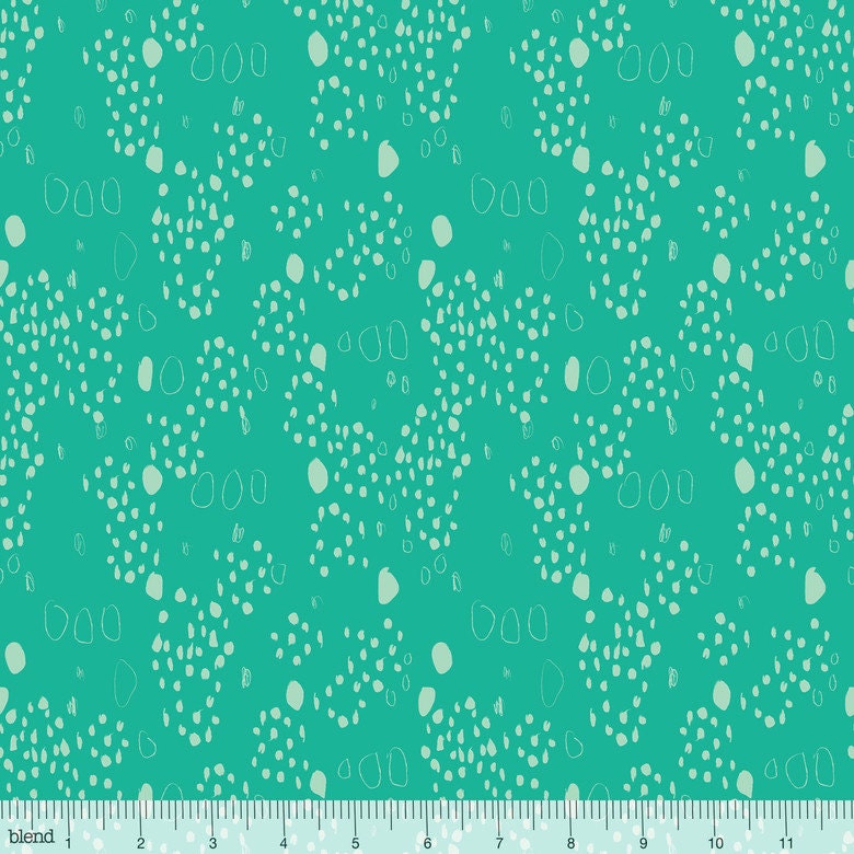 Affinity Lightfoot in Turquoise, Jessica Swift, Blend Fabrics, 100% Cotton Fabric, 111.107.04.3