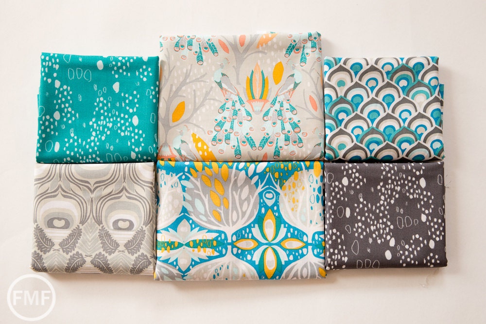 Affinity Lightfoot in Turquoise, Jessica Swift, Blend Fabrics, 100% Cotton Fabric, 111.107.04.3