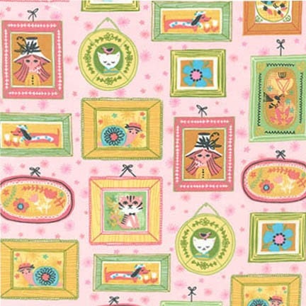 Whimsical Storybook Portraits in Garden, Tara Lilly, Robert Kaufman Fabrics, 100% Cotton Fabric, AYT-15652-238 GARDEN