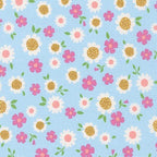 Whimsical Storybook Daisies in Spring, Tara Lilly, Robert Kaufman Fabrics, 100% Cotton Fabric, AYT-15656-192 SPRING