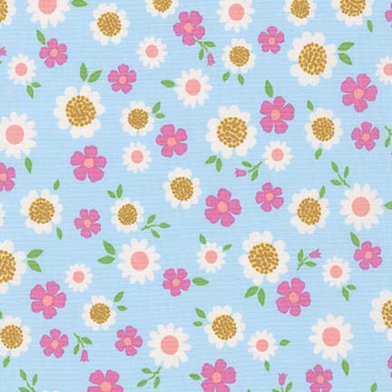 Whimsical Storybook Daisies in Spring, Tara Lilly, Robert Kaufman Fabrics, 100% Cotton Fabric, AYT-15656-192 SPRING