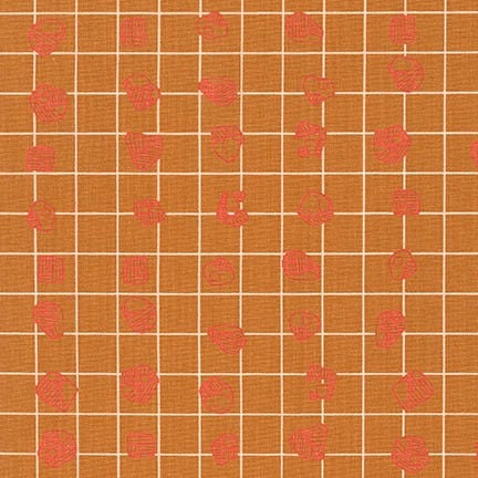 Carkai Grid Bits in Gold, Carolyn Friedlander, Robert Kaufman Fabrics, 100% Cotton Fabric, AFR-15795-133 GOLD