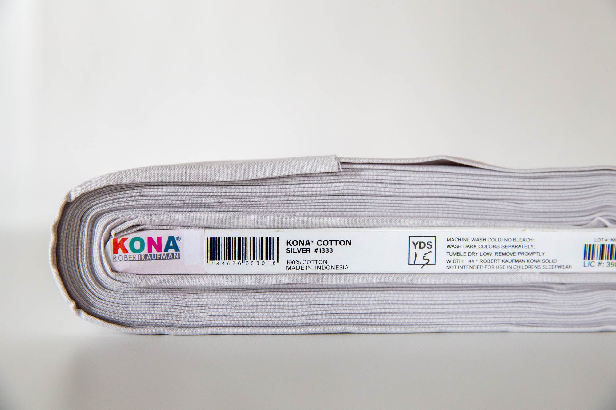 Silver Kona Cotton Solid Fabric from Robert Kaufman, K001-1333