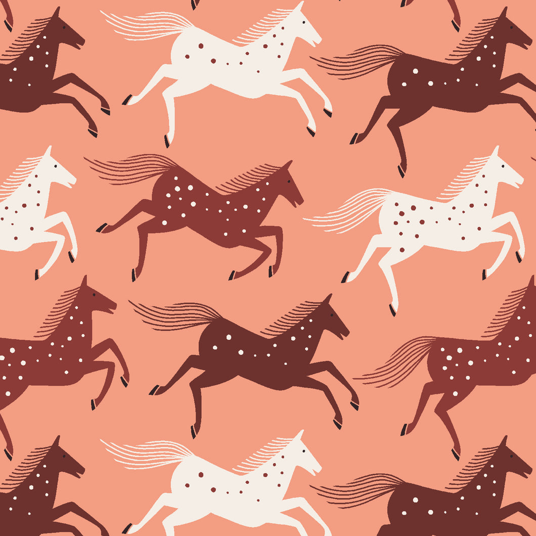 Wild and Free, Wild Horses in Blushing, Loes Van Oosten, LV600-BL3