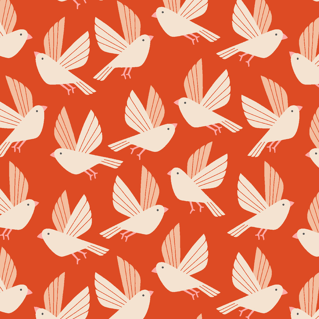 Wild and Free CANVAS Free as a Bird in Blazing Orange, Loes Van Oosten, LV601-BO5C