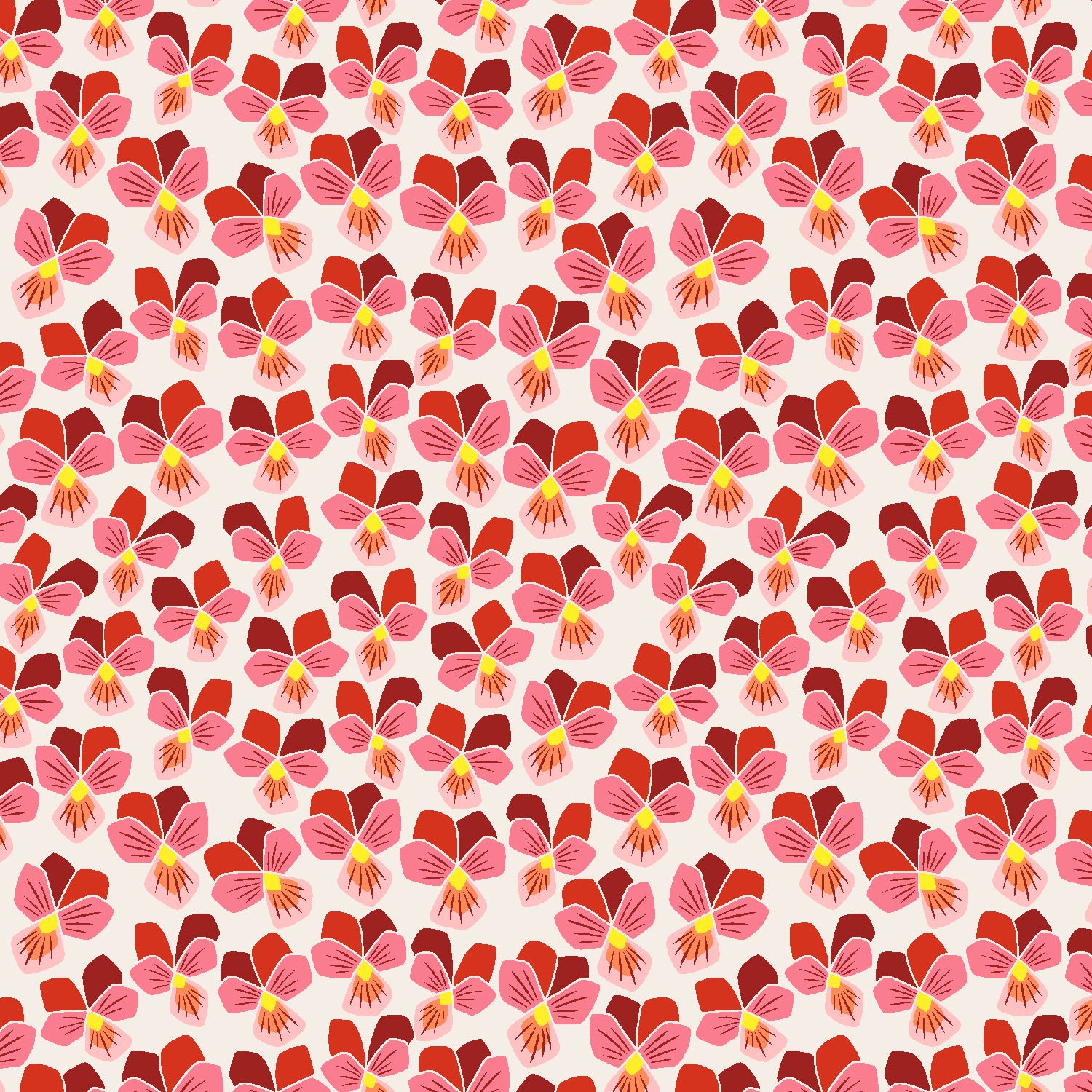 Wild and Free, Pansy in Ruby Red, Loes Van Oosten, LV604-RR3