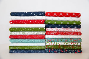 Merrymaking Bias Snowflakes Bundle, 4 Pieces, Gingiber, Moda Fabrics, 48345