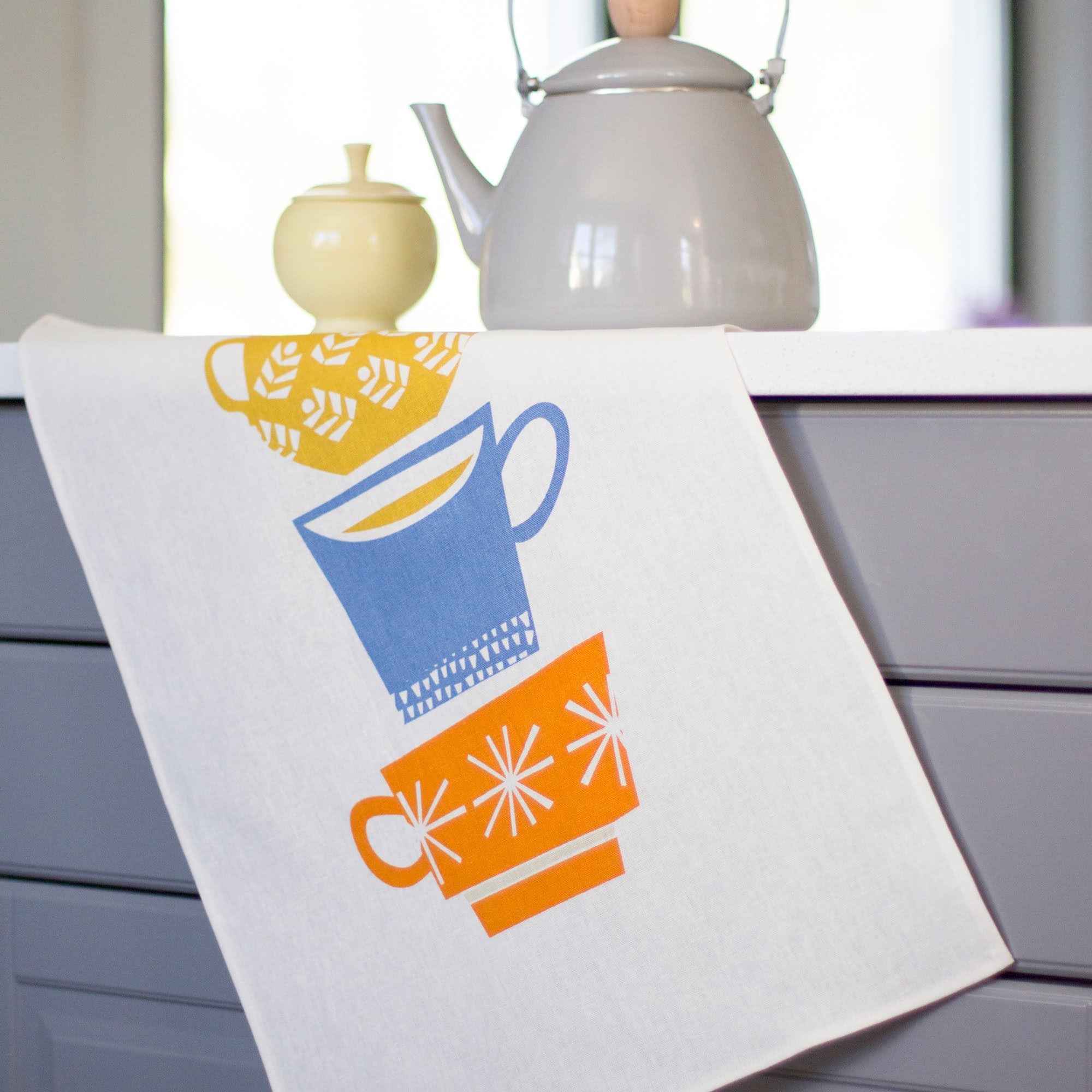 British Invasion Tea Towel Panel, Rachel Cave, BI0003