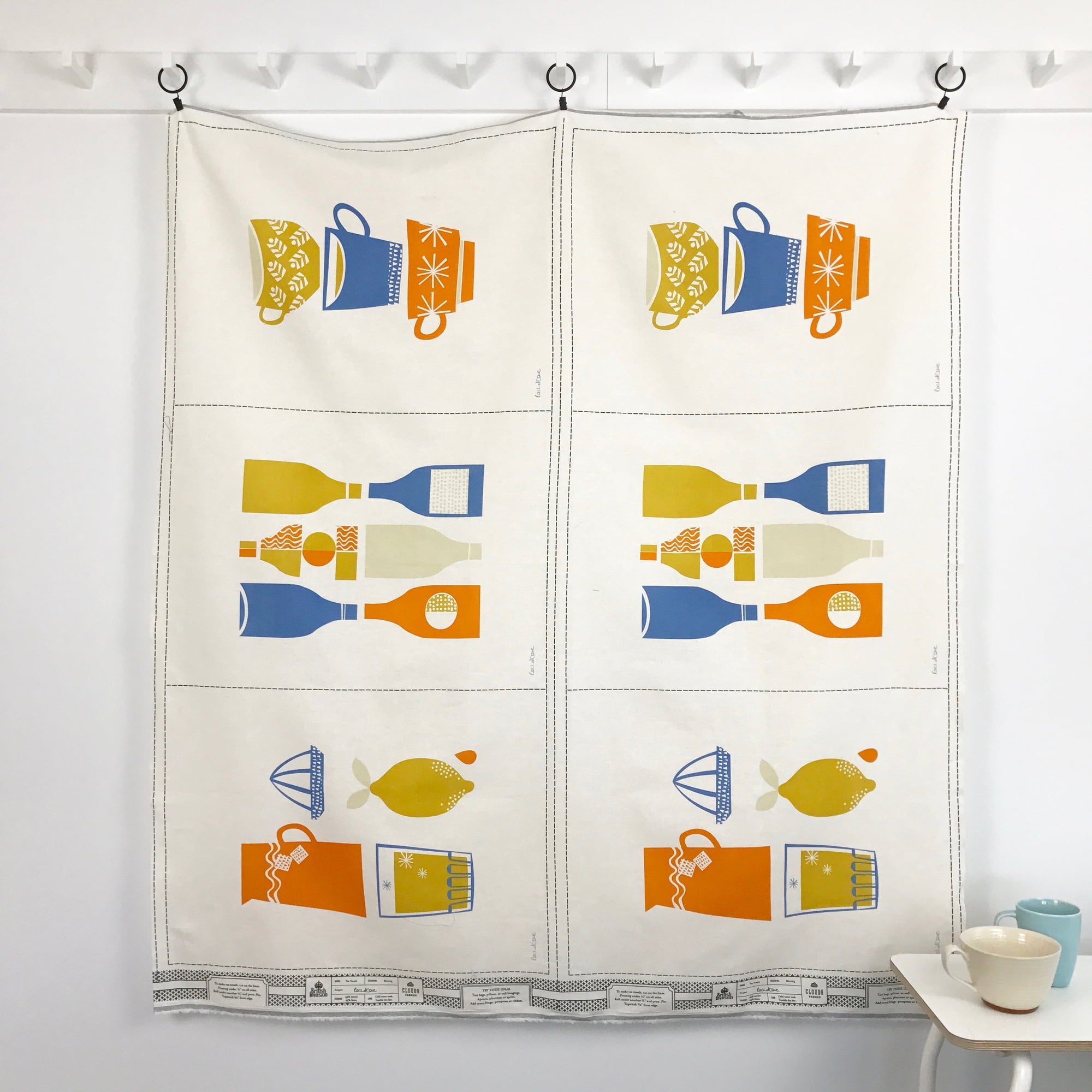 British Invasion Tea Towel Panel, Rachel Cave, BI0003