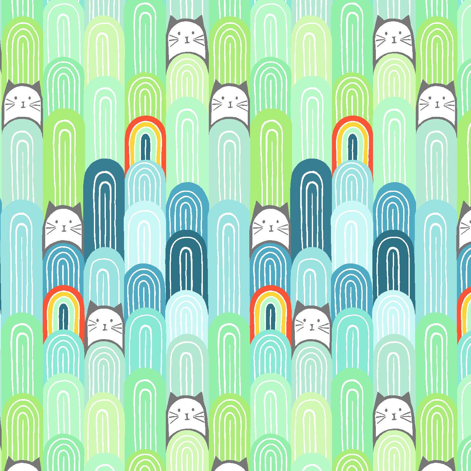 A Day Away in Mint Chip Bundle, 5 Pieces, Cotton+Steel Basics, CS100-MC