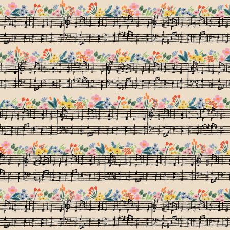 Bramble Music Notes in Cream, Rifle Paper Co., RP903-CR1