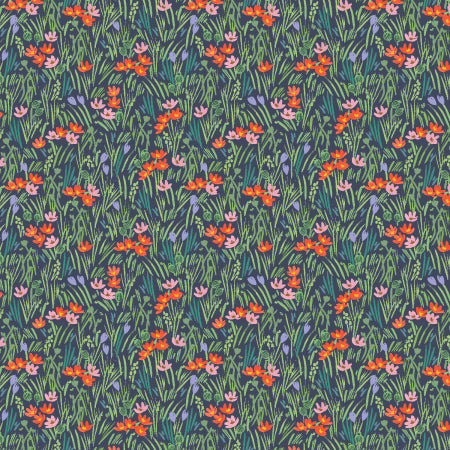 16-Inch Remnant Bramble Iris in Navy, Rifle Paper Co., RP910-NM1