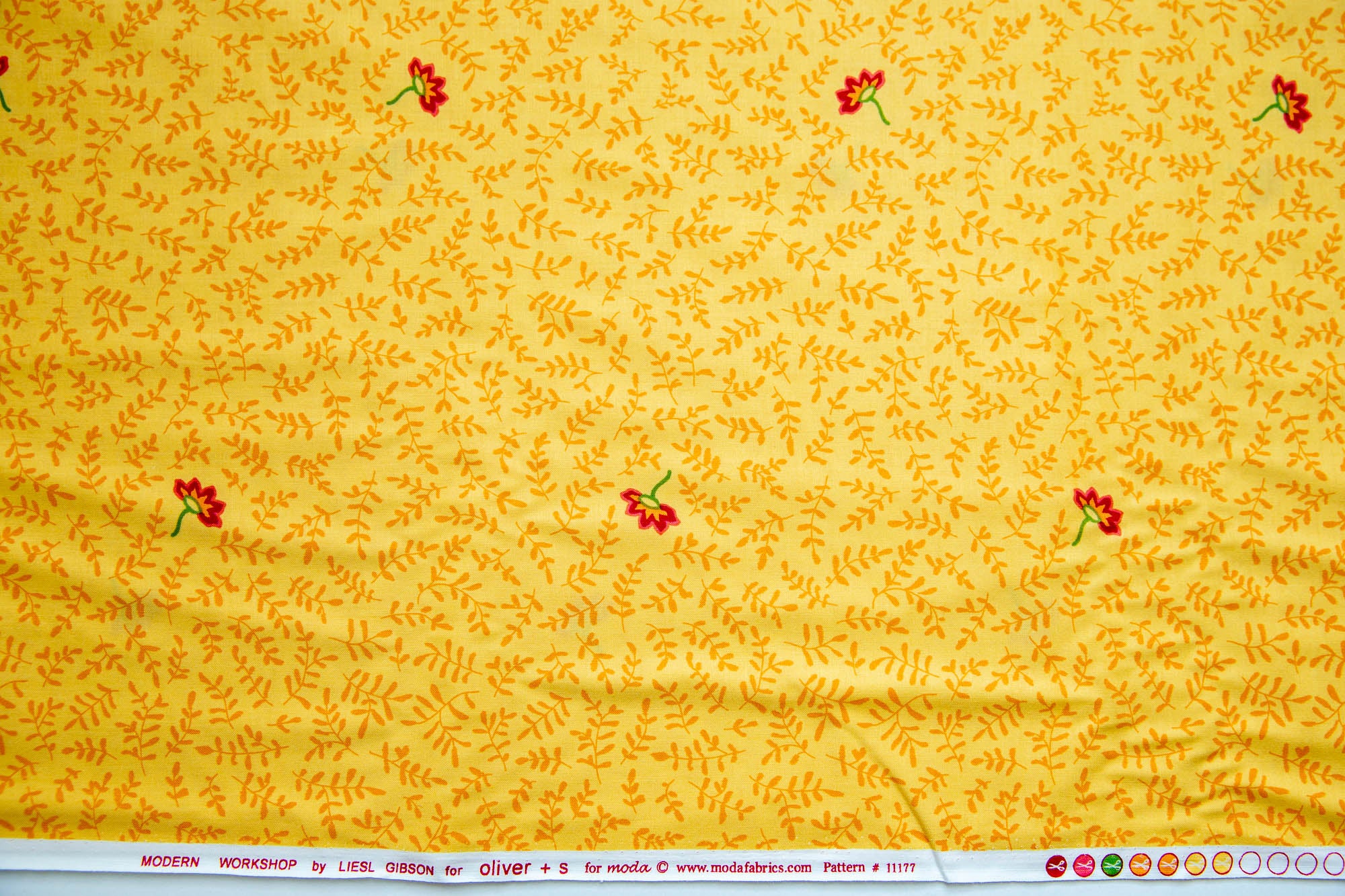 Modern Workshop Sketched Branches in Citron Yellow, Liesl Gibson, Oliver + S, 11177 20