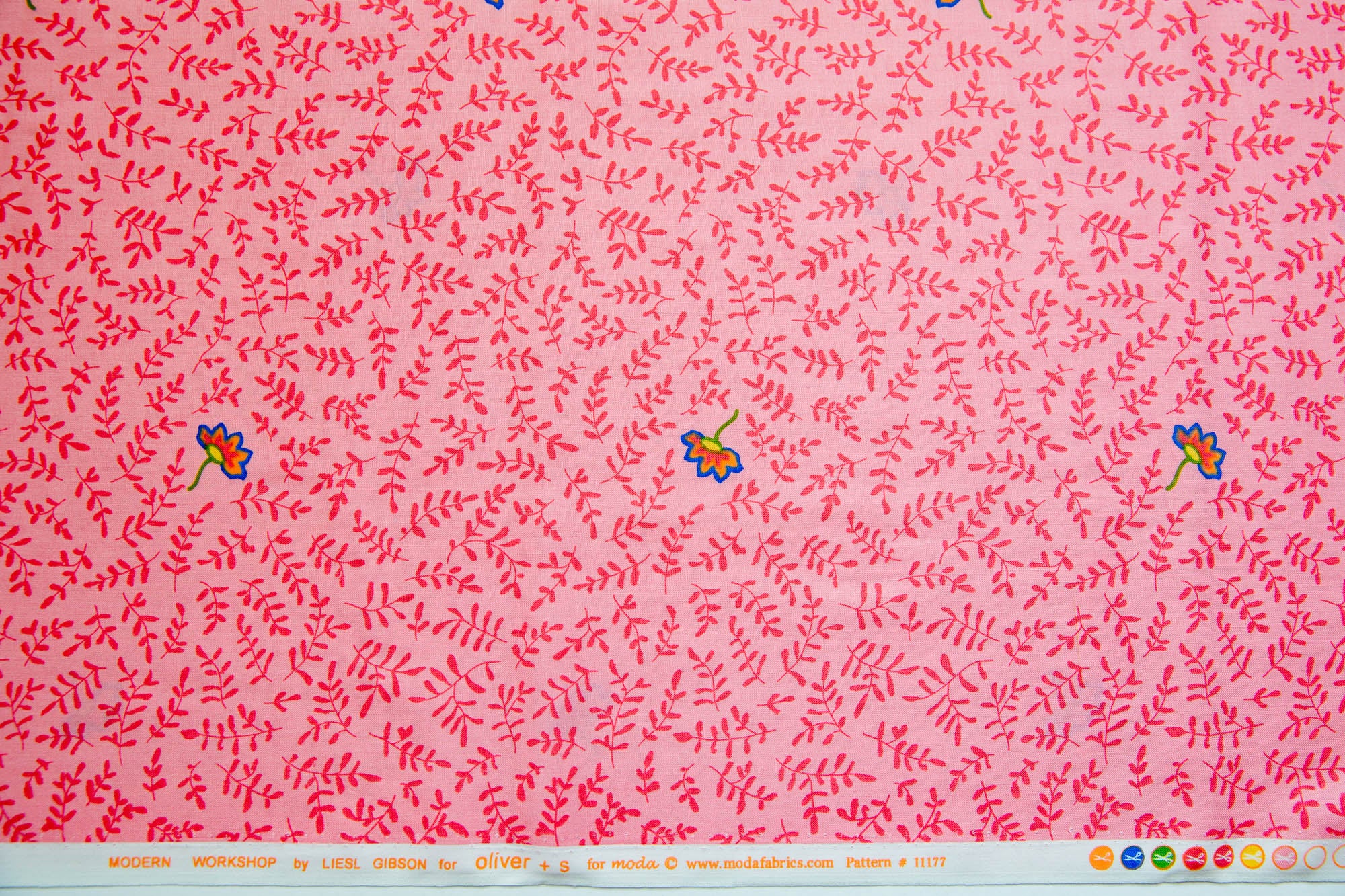 Modern Workshop Sketched Branches in Frothy Pink, Liesl Gibson, Oliver + S, 11177 22