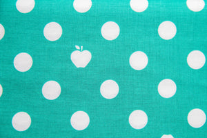 Apple of My Eye Apple Dots in Turquoise, Quilted Fish, Amanda Herring, C2895-Blue