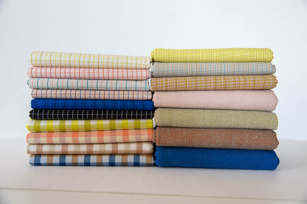 Harriot Double Check Yarn Dyed in Wasabi, Carolyn Friedlander, AFR-18112-371 WASABI