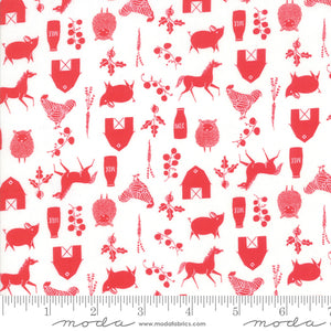 Farm Charm in Cloud Rooster Red, Gingiber, Moda Fabrics, 48294 14