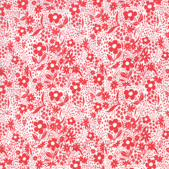 Farm Charm Floral in Cloud Rooster Red, Gingiber, Moda Fabrics, 48295 24