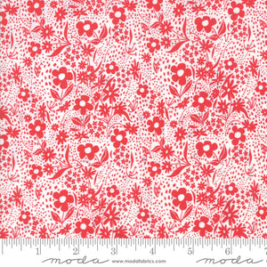 Farm Charm Floral in Cloud Rooster Red, Gingiber, Moda Fabrics, 48295 24
