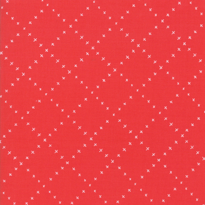 Farm Charm Lattice in Rooster Red, Gingiber, Moda Fabrics, 48297 14
