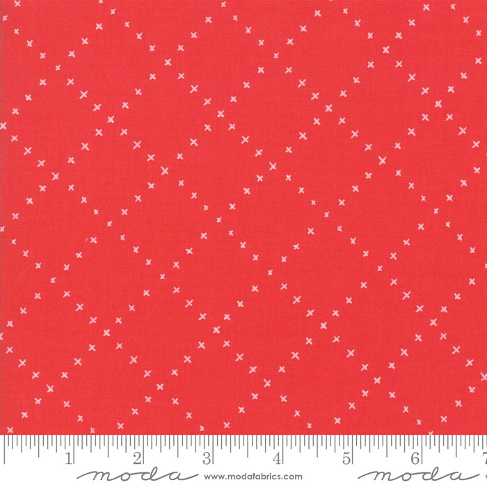 Farm Charm Lattice in Rooster Red, Gingiber, Moda Fabrics, 48297 14