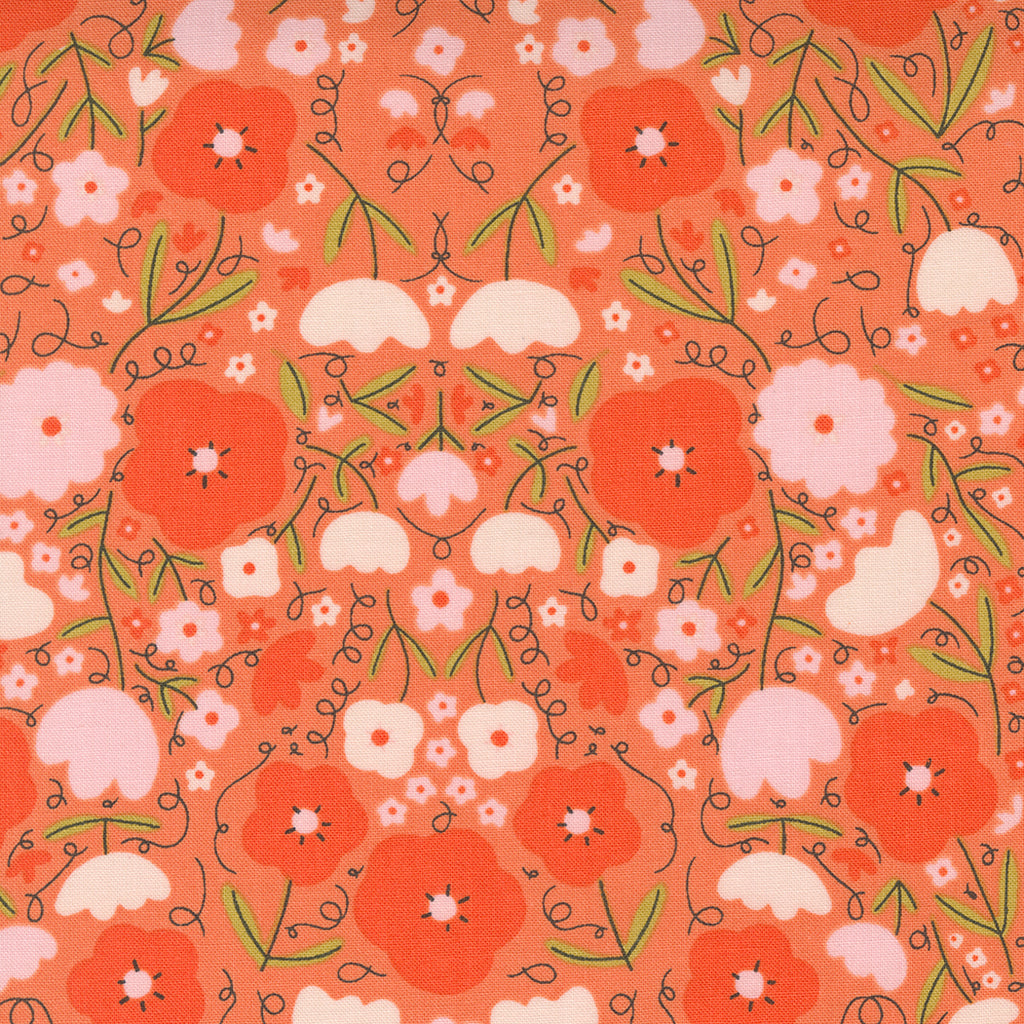 Words to Live By Peppy Petals in Clementine, Gingiber, Moda Fabrics, 48321 15