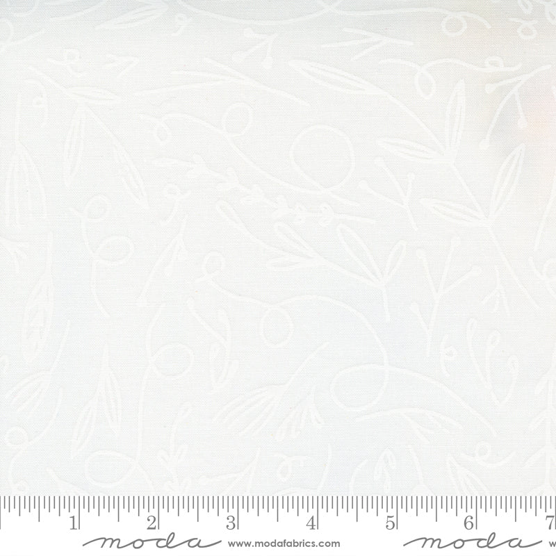 Words to Live By Filigree Doodle in Cloud, Gingiber, Moda Fabrics, 48322 24