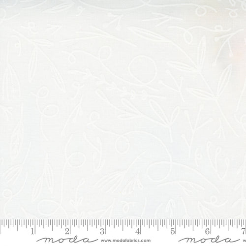 Words to Live By Filigree Doodle in Cloud, Gingiber, Moda Fabrics, 48322 24
