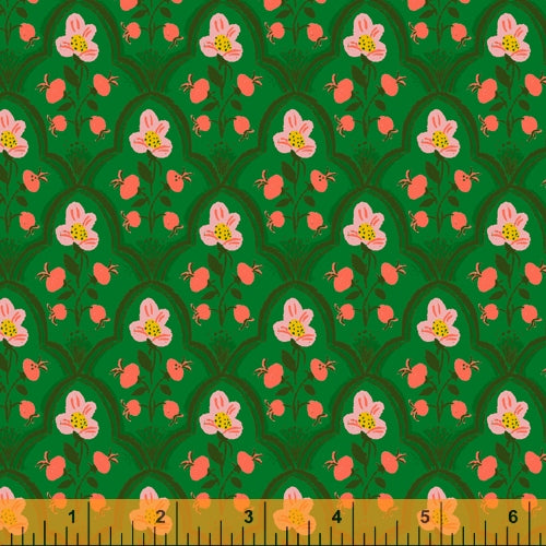 Malibu Wood Block in Dark Green, Heather Ross, 52151-19