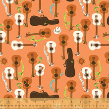 Load image into Gallery viewer, Far Far Away 3 Guitars in Red Orange, Heather Ross, 52754-8
