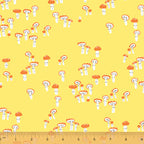 Far Far Away 3 Mushrooms in Yellow, Heather Ross, 52756-4