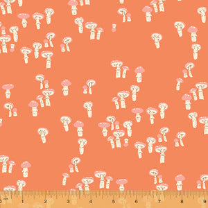 Far Far Away 3 Mushrooms in Red Orange, Heather Ross, 52756-8