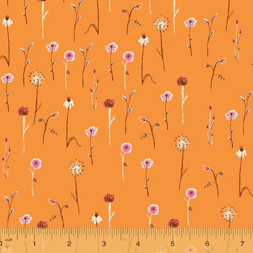 Far Far Away 3 Wildflowers in Orange, Heather Ross, 52757-12